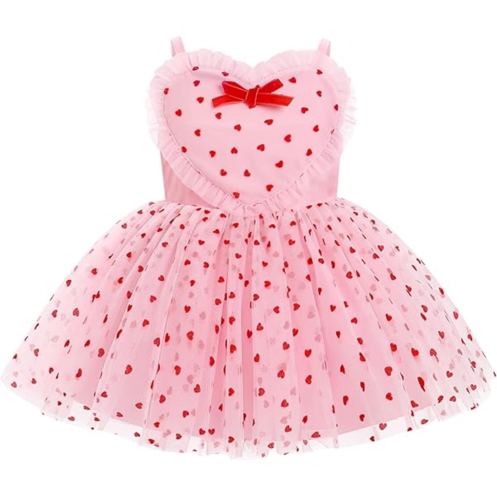 BRAND NEW 2-3T Pink Heart Patterned Kids Dress